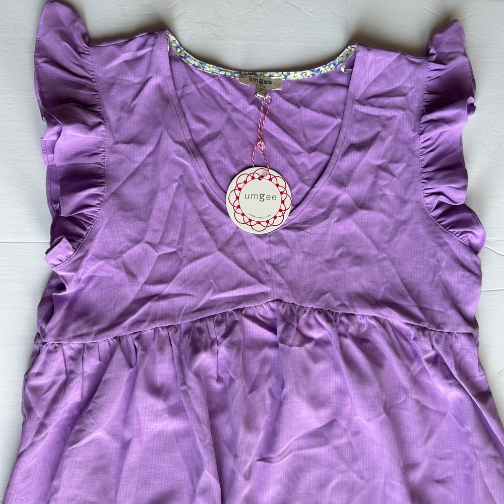 Umgee Babydoll Dress Ruffle Cap Sleeve Medium Purple Women‎ - Picture 2 of 4
